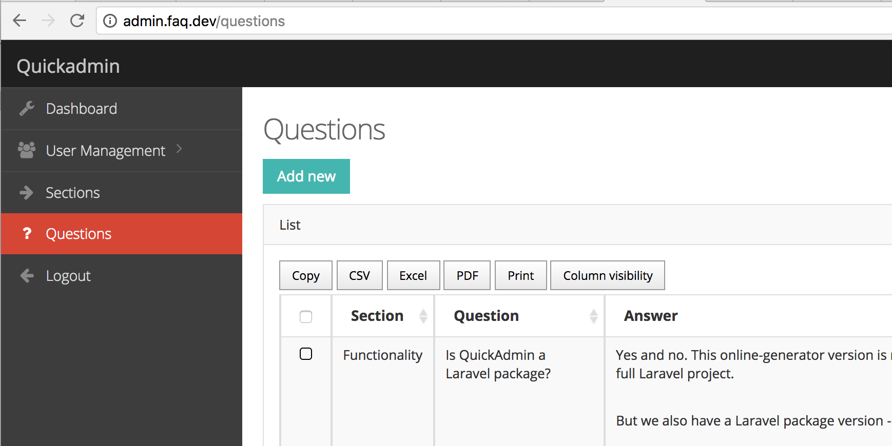 Using QuickAdmin For Existing Laravel Project – Quick Admin Panel