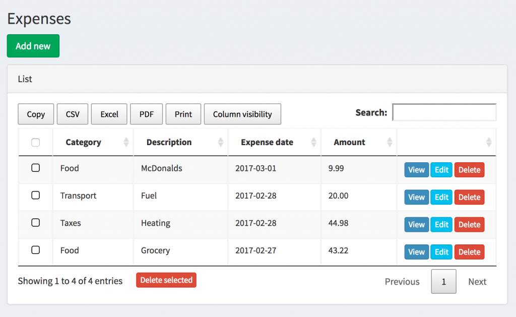 laravel admin panel crud