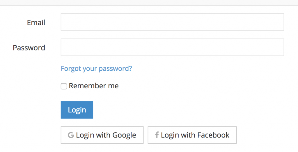 social login facebook google