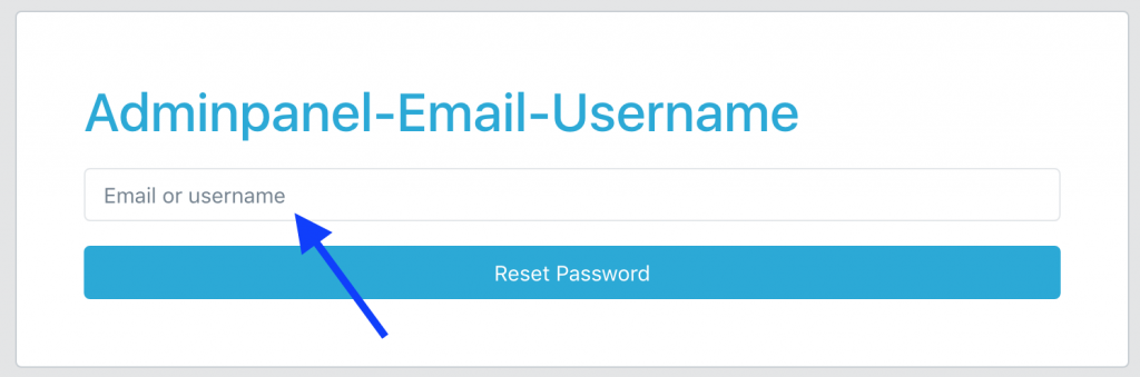 Laravel forgot password username